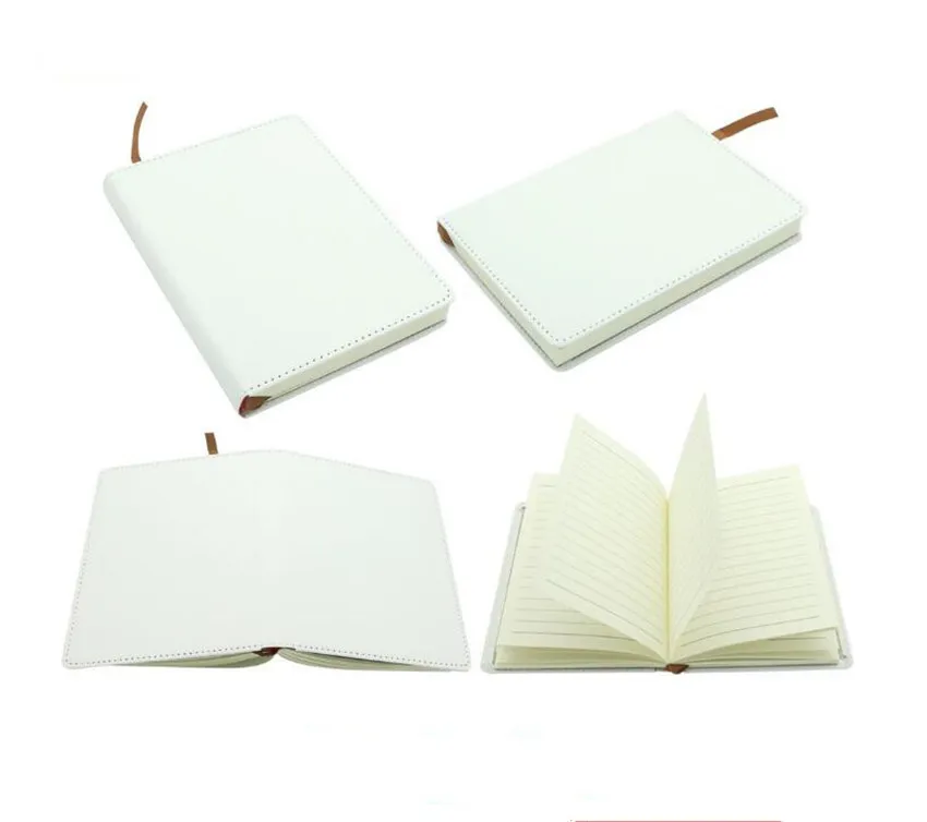 Notepads A5 Sublimation Journals with Double Sided Tape Thermal Transfer Notebooks DIY White Blanks Faux Leather Journal A02