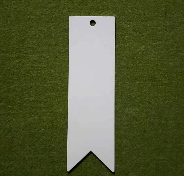 2021 Bookmark bez Tassel Sublimation DIY Biały Puste metalowe Zakładki Karty Wiadomości Księgi Notatki Papier Papier Uchwyt Na Książki Szkoła