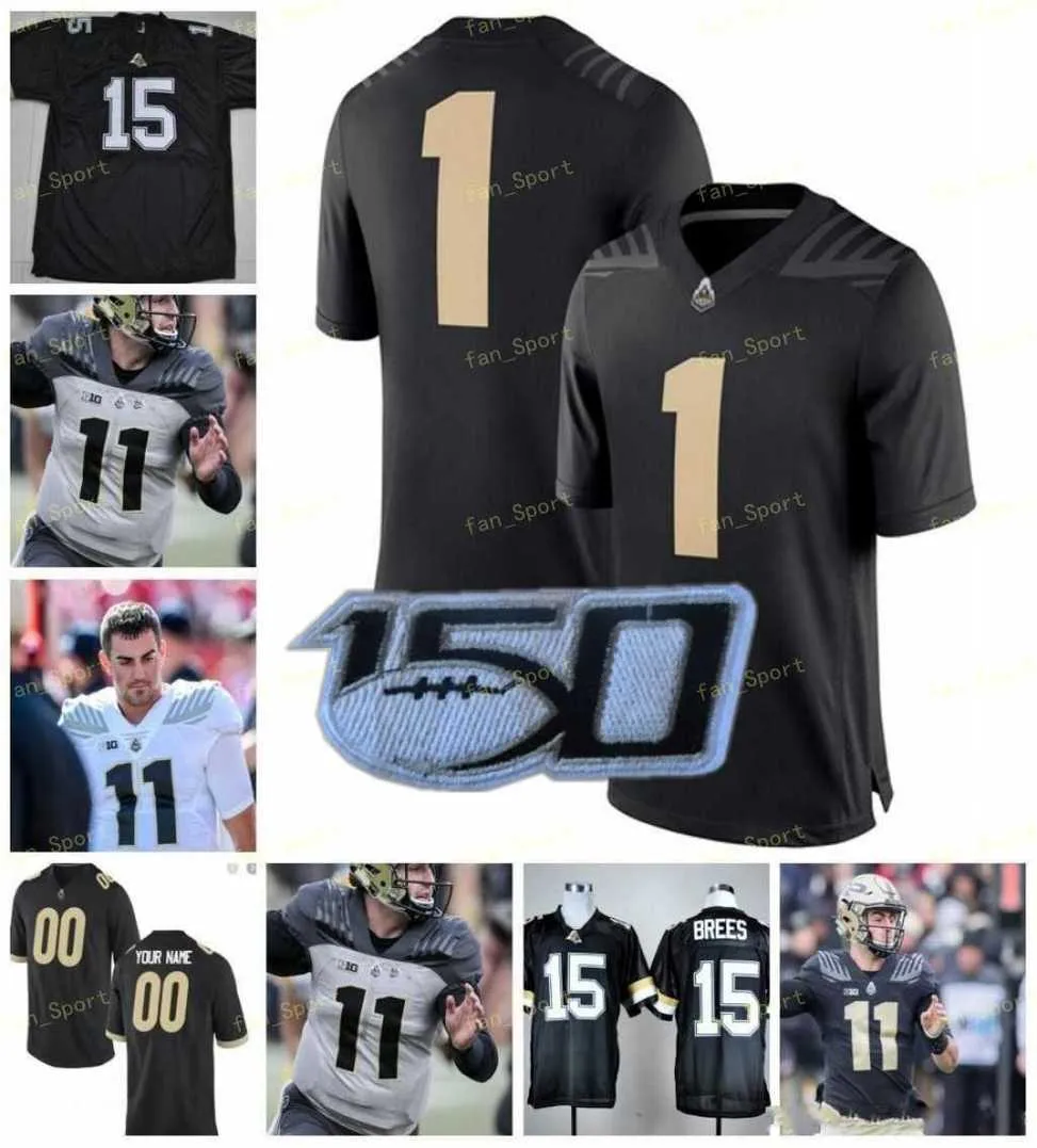 Maglia da calcio Purdue personalizzata cucita College 15 Drew Brees 13 Jack Plummer 22 Doerue 3 David Bell 5 George Aftis 55 Derrick Barnes