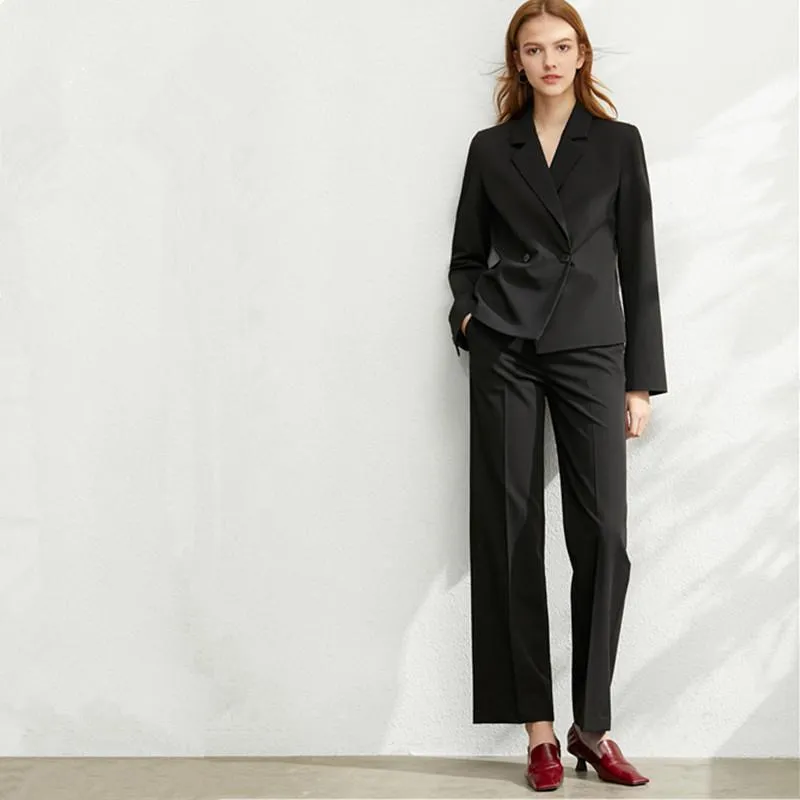 Women's Suits & Blazers Double-breasted Suit 2 Pieces Jacket Pants Female Fashion Loose Casual Professional Custom Made1