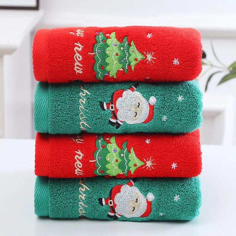 Rosto de Natal Toalha Vermelho Santa Claus Algodão Toalha de Ano Novo Presente Home Casa de Banheiro Lavar Hand Towel W-01262