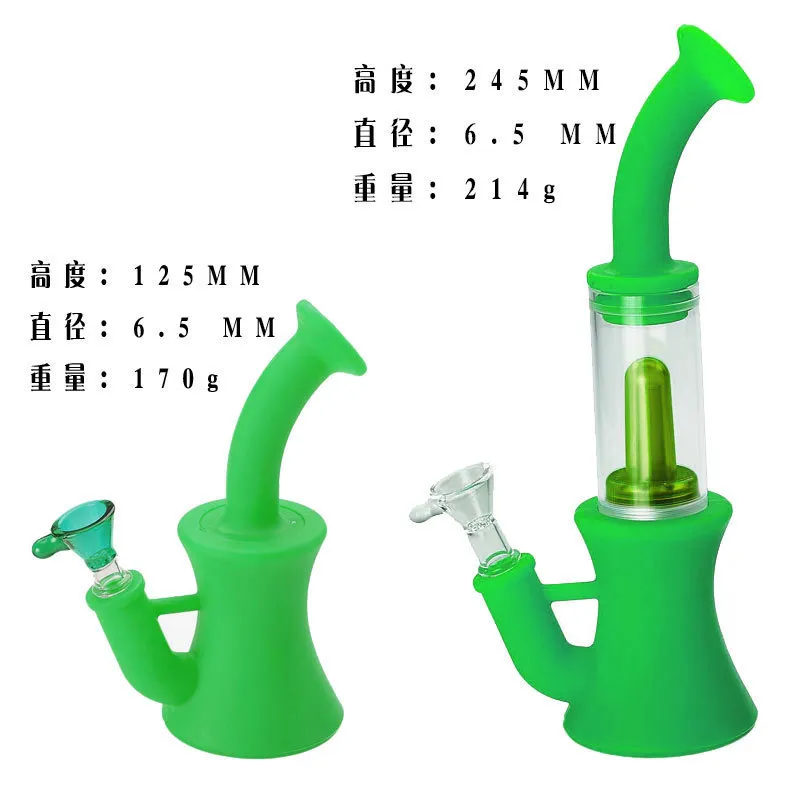 Straight new silicon glue cigarette gun cigarette rod with glass pipe portable cigarette set