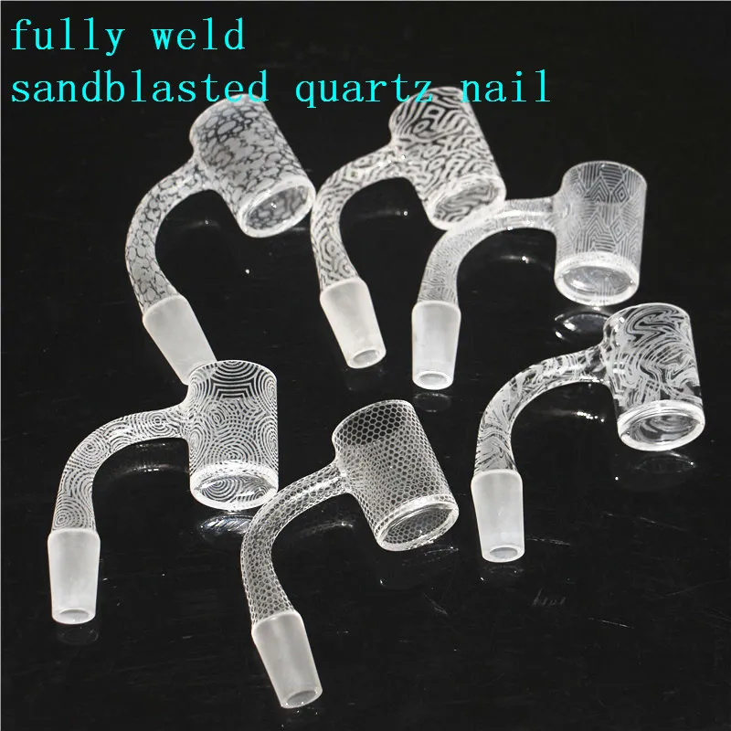 Smoking Fully Weld Sandblasted Quartz Banger 14mm male nails for Bongs Dab Rigs Glass Bubble Carb Caps Silicone Nectar