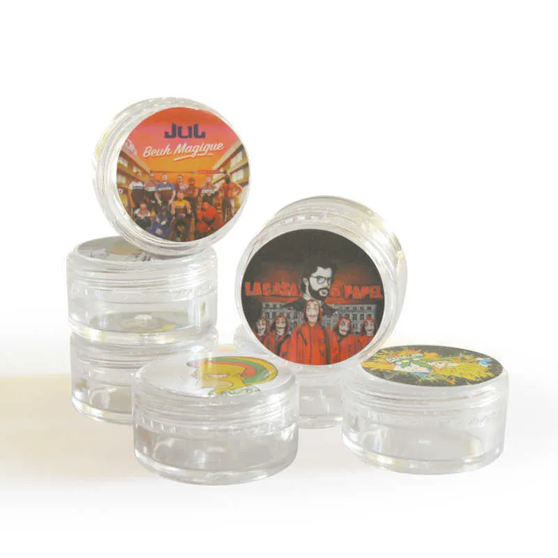 100 stks 1G-3G Lege potten navulbare flessen container kleine ronde poeder kleine crème serie met stickers label voorraad capsules