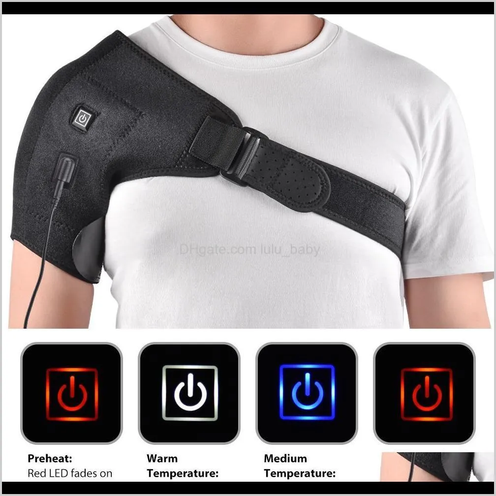 heat therapy shoulder brace adjustable shoulder heating pad for frozen shoulder bursitis tendinitis strain hot cold support wrap