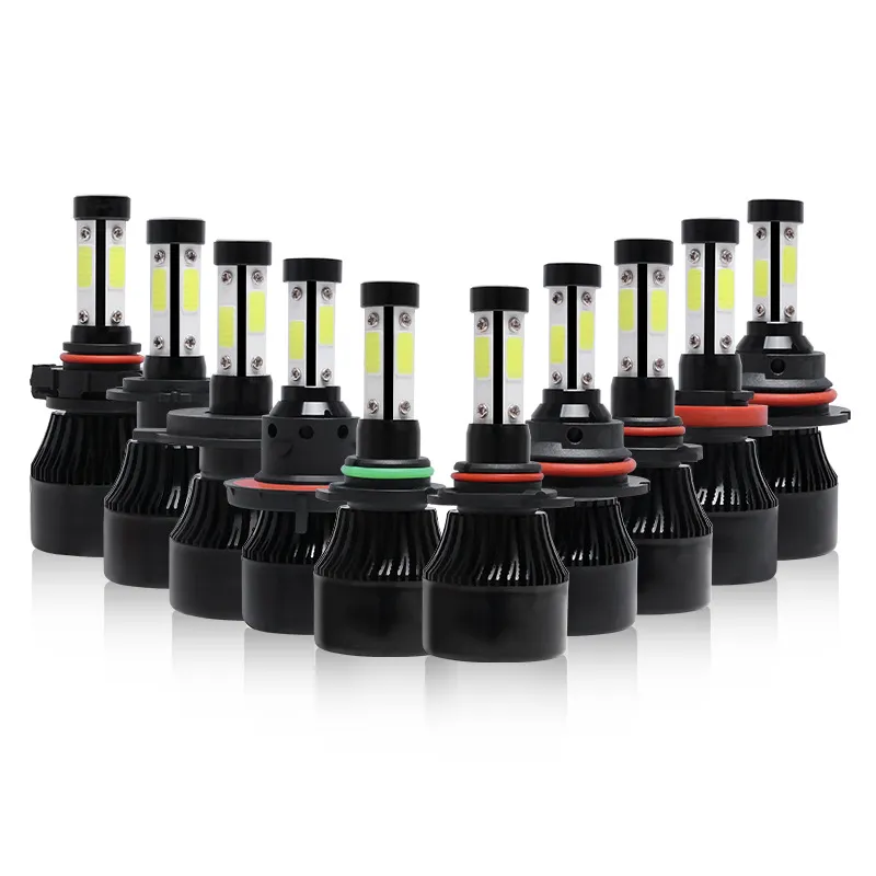 X7 Led Bulb X7 LED Car Headlight Bulbs - Super Bright 4-Sided H4 H7 H11 9005 9006 ...