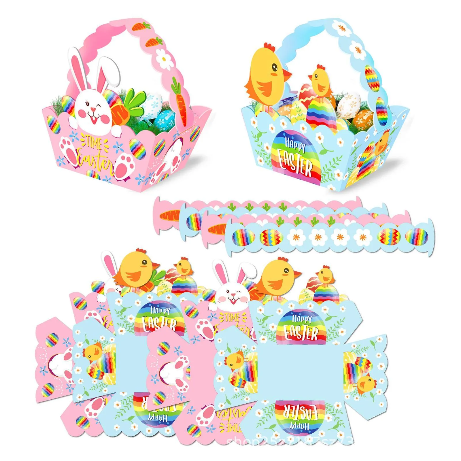 Easter Bunny egg gift wrap special-shaped three-dimensional portable basket party gifts box