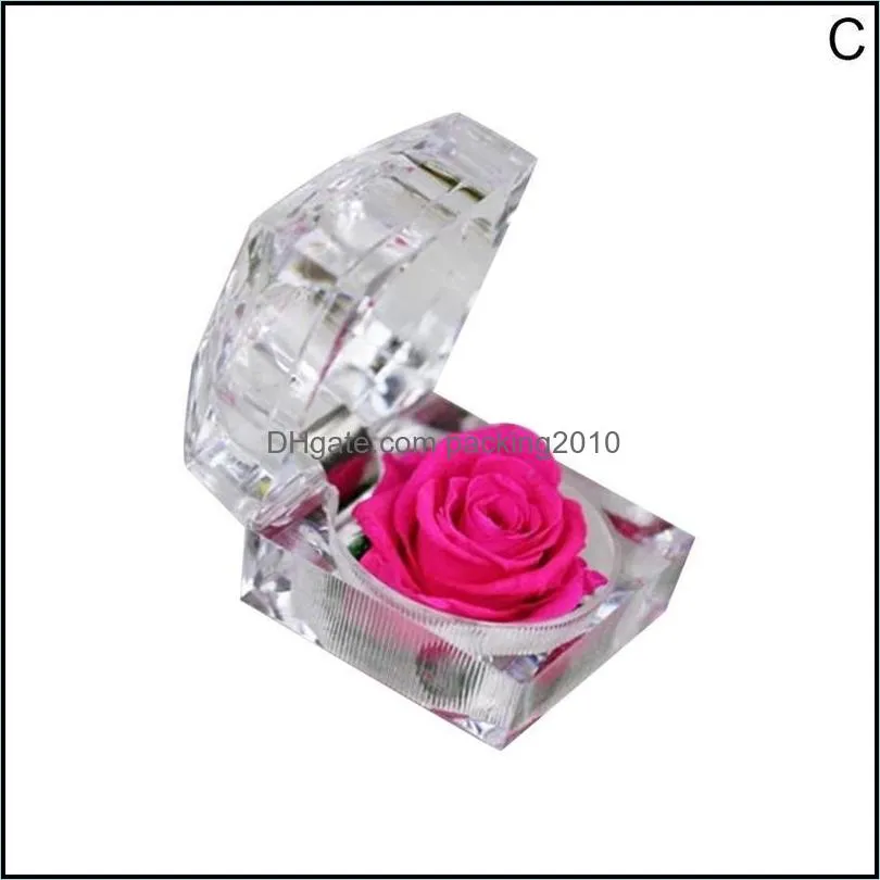 Rose Valentine Acrylic Ring Box 520 Gift For Girlfriend B8G4 Wrap