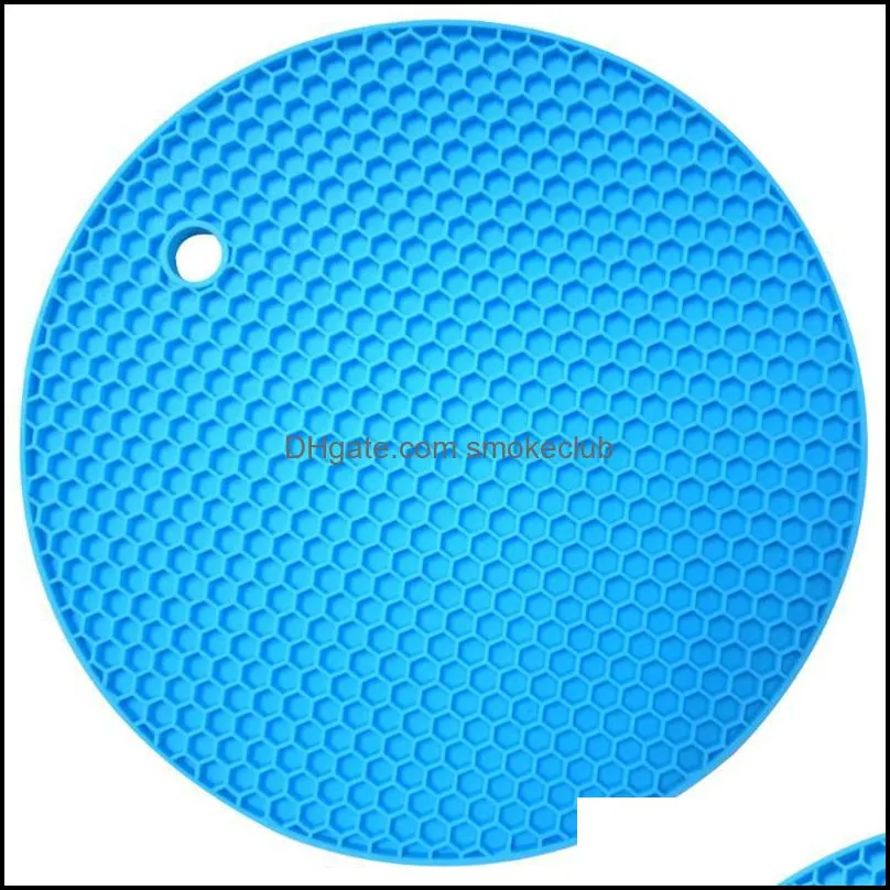 Mats & Pads 1Pcs Multifunctional Round Heat Resistant Silicone Mat Cup Coasters Non-slip Pot Holder Table Placemat Kitchen Accessories