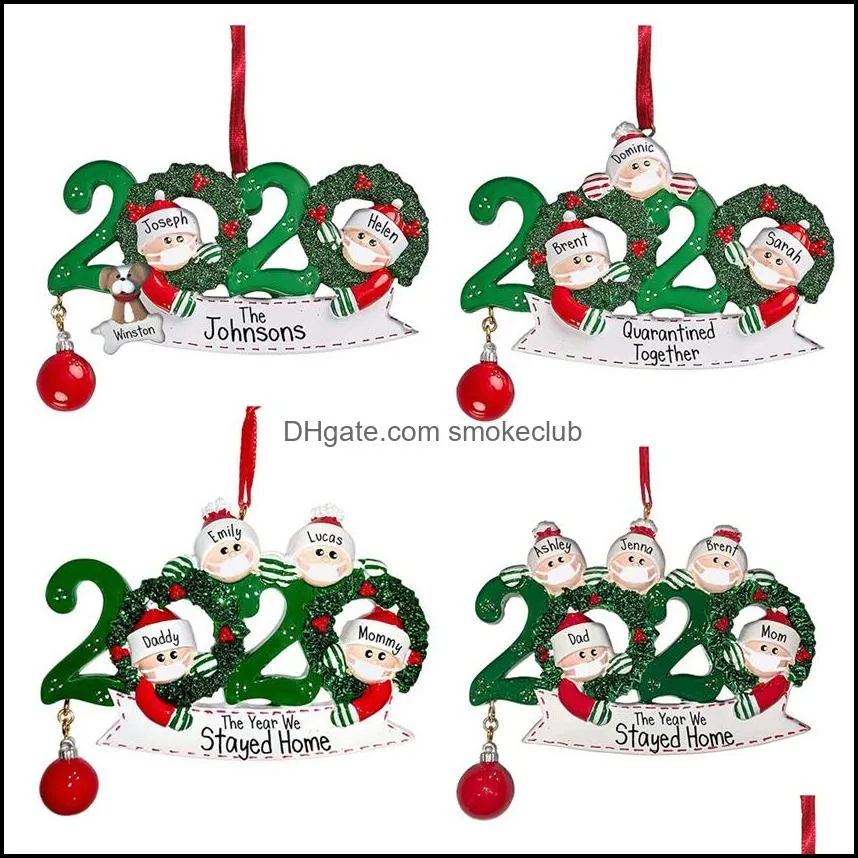 NEW Quarantine Christmas Birthdays Party Decoration Gift Product Personalized Family Ornament Pandemic Social Distancing 500pcs