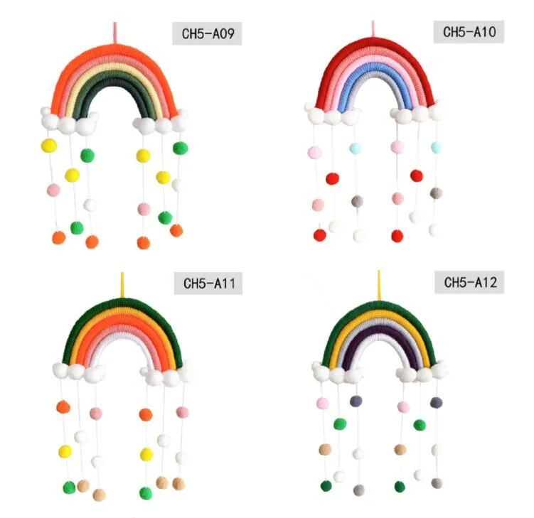 Woven Cloud Rainbow Hanging Decoration INS Nordic Style Home Wall Decor Children Room Pendant YL501