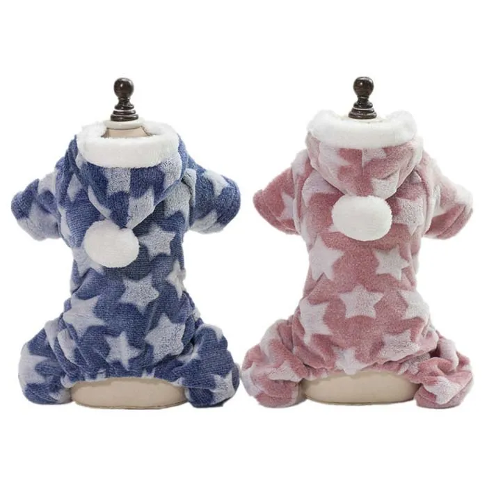 Pijama para Mascotas Suministros para Perros Ropa para Ropa para Perros Suéter de Cuatro Patas de 18 Estrellas Otoño e Invierno Trajes de Abrigo para Cachorros Sudadera de Dibujos Animados Ropa FaDu Teddy XS-XXL