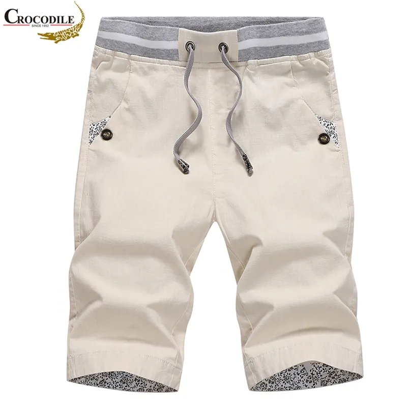 Pantalones cortos de algodón y lino de verano de marca C para hombre