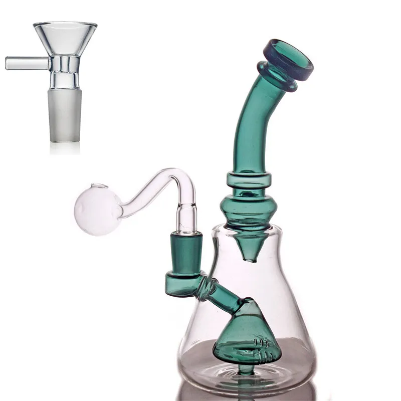 14mm reciclador de vidro BONG TORNADO PERCOLADOR Beaker Bongo Cera Tubulação de Cera Tubulações de Água Pilhas Dab Rigs com 30mm Ball Glass Glass Burner Pipe 1 Pcs