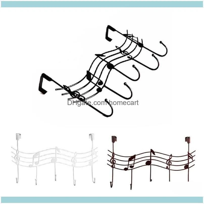 Wavy Musical Notes 5 Hooks Wall Mounted Coat Rack Clothes Door Hanger Elegant 11UA1