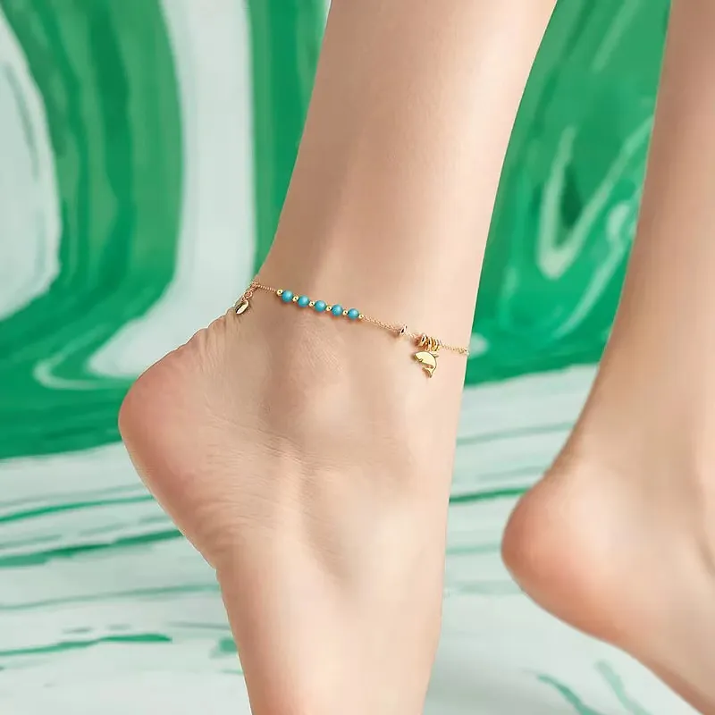 Shark Shaped Anklet 925 Sterling Silver Micro Inlagda Zircon Utsökt Mode Temperament Personliga Kvinnors Stil