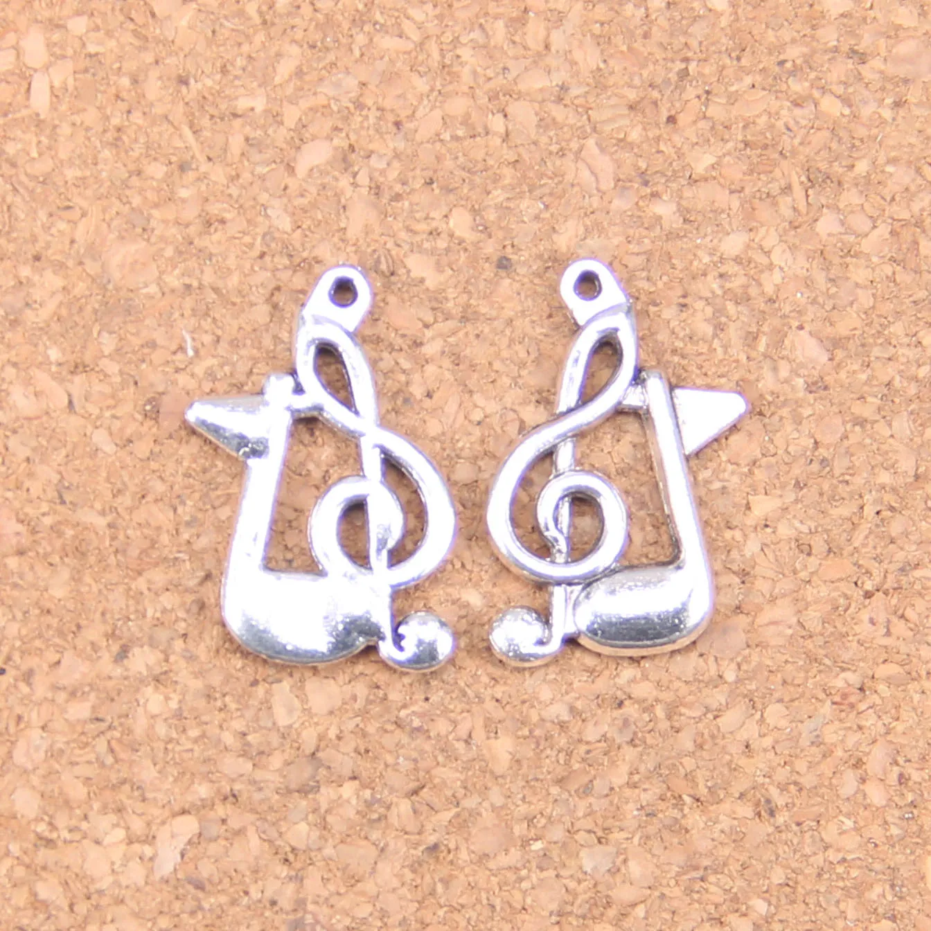 109pcs Antique Silver Bronze Plated musical note Charms Pendant DIY Necklace Bracelet Bangle Findings 21*13mm