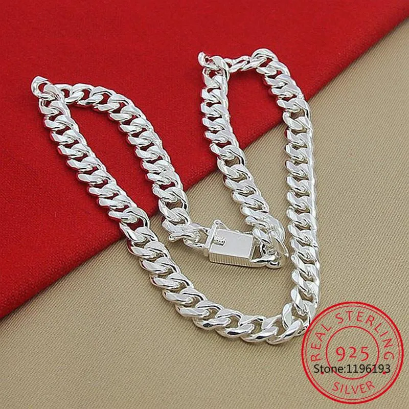 Real 925 Sterling Silver Miami Cuban Link Chain For Men - 10mm Wide, 22-26 Inch
