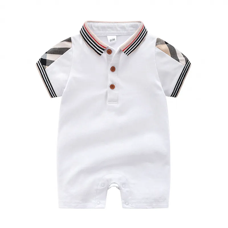 Babyspielanzug Overall Infant Designer Kleidung Sommer Neugeborenes Baby Kleidung Baumwolle Revers Kragen Neugeborenen Strampler 0-24M