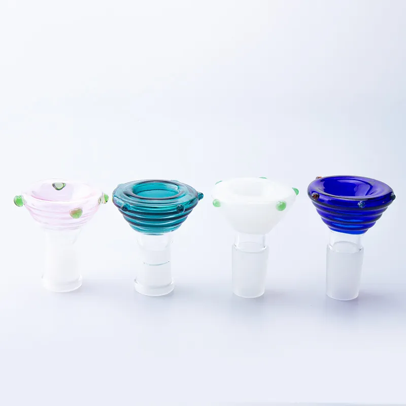 ChinaFairPrice G059 Färgglada rökskålar Kvinnliga Male 10mm 14mm 18mm Joint Bubbler Wide Bore Glass Bong Bowl Ash Catcher Pipe Tool