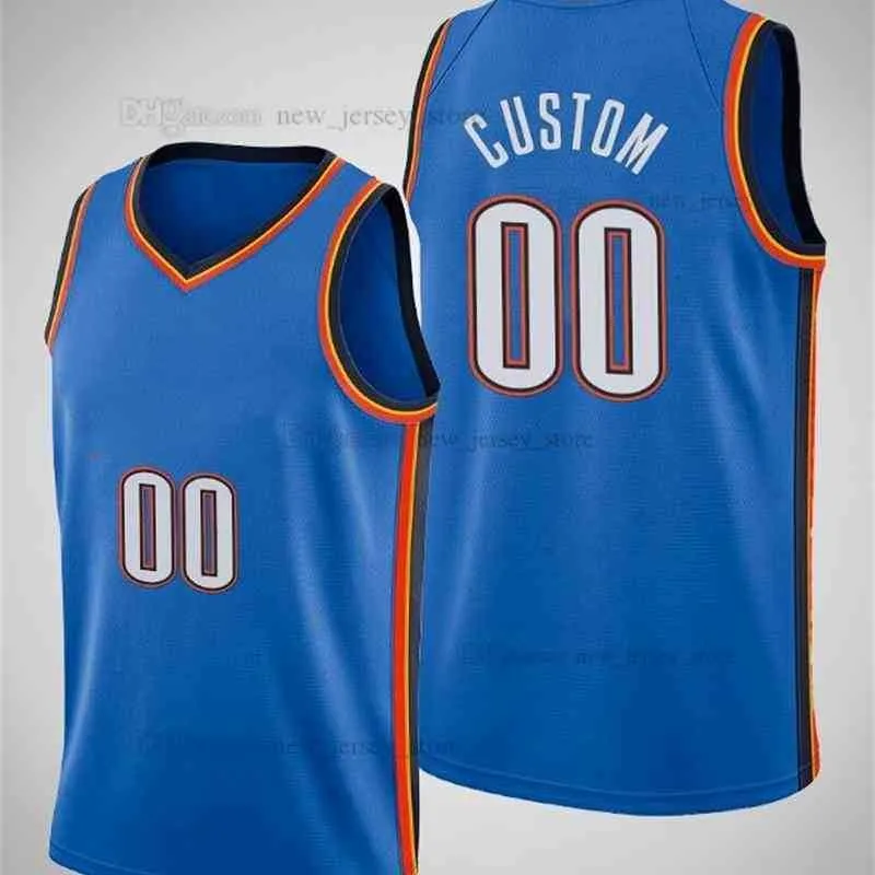 Impresso Personalizado DIY Design Jerseys de Basquete Personalização Uniformes Imprimir Cartas Personalized Nome e Número Mens Mulheres Crianças Jovem Oklahoma City005