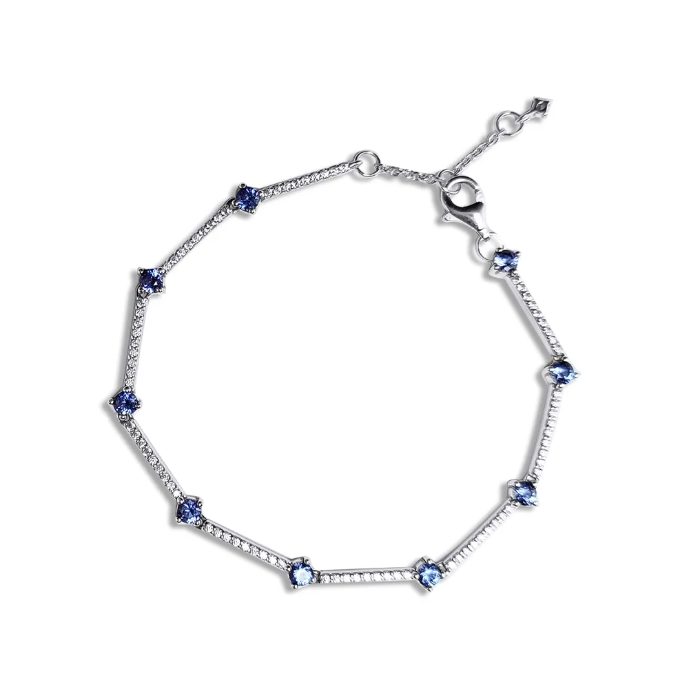 ブレスレットの女性の輝く舗装の舗装バーチェーンブレスレット925スターリングシルバージュエリーFemme Pulseira Plata de Ley Armband