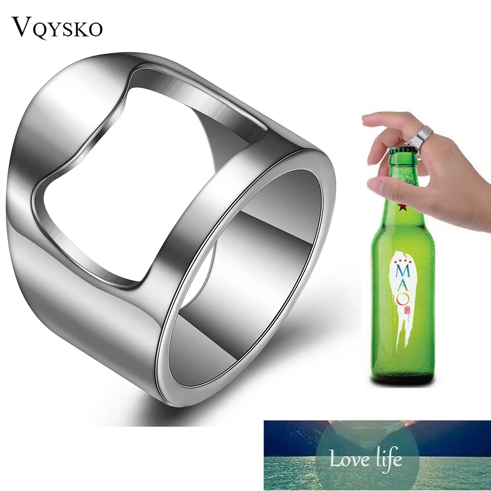 Nieuwe aankomst unieke creatieve veelzijdige roestvrij staal bierflesopener bar tool ring voor mannen factory prijs expert ontwerp kwaliteit Nieuwste stijl originele status