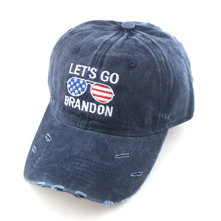 LET`S GO BRANDON Embroidered Baseball Hat With Adjustable Strap 