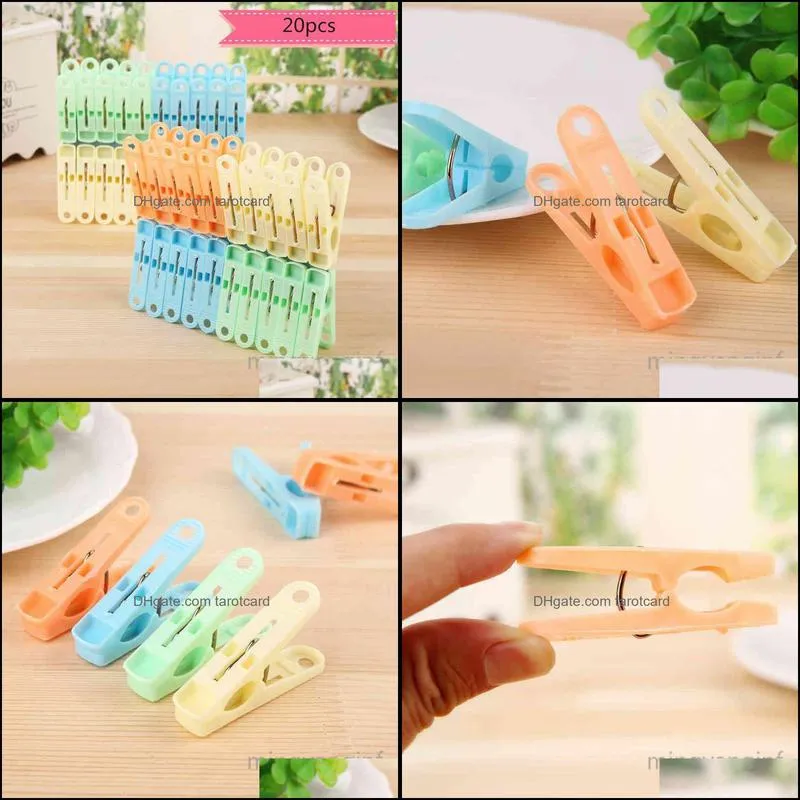 Colorful Racks Plastic Clothespins Heavy Duty Laundry Clothes Pins Clips with Springs Air-Drying Clothing Pin Set(20 Pack) MY-inf0206
