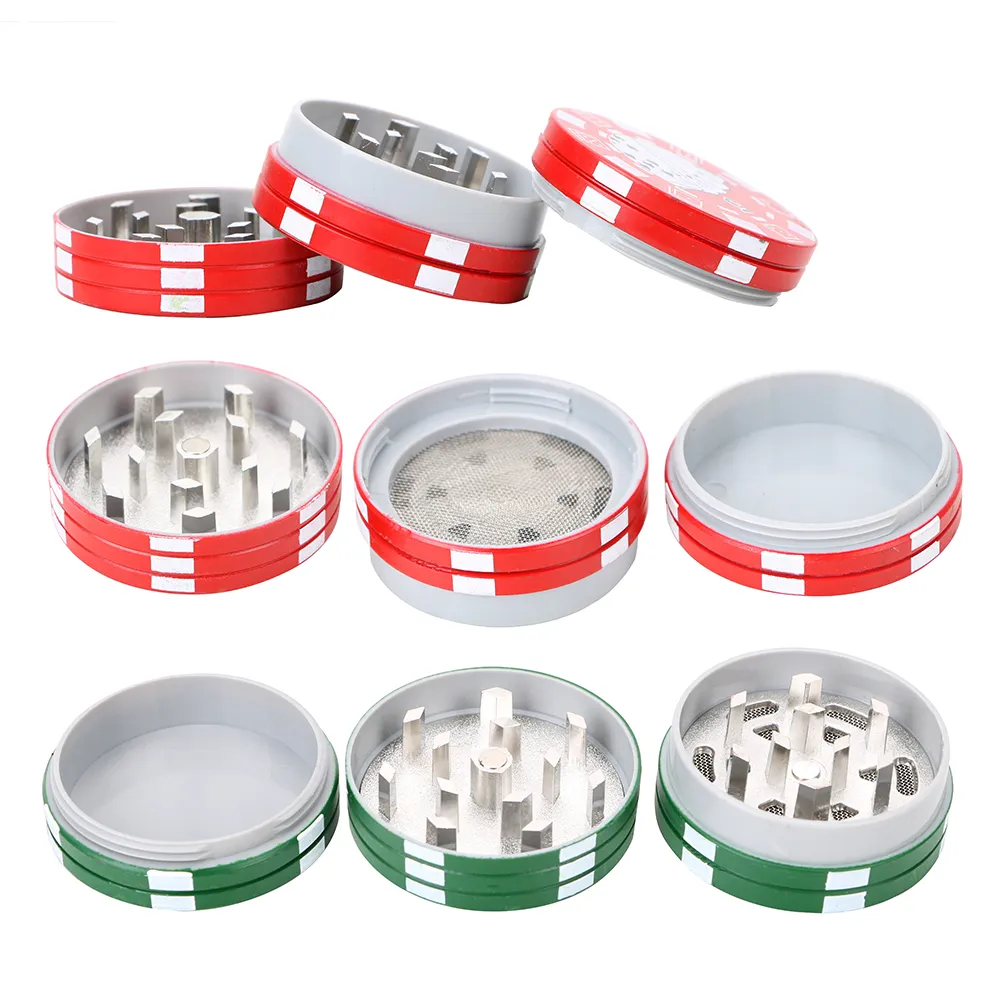 Mooi 3-laags Poker Chip Style Spice Cutter Sigaret Accessoires Gadget Tabak Grinder Herb Cutters