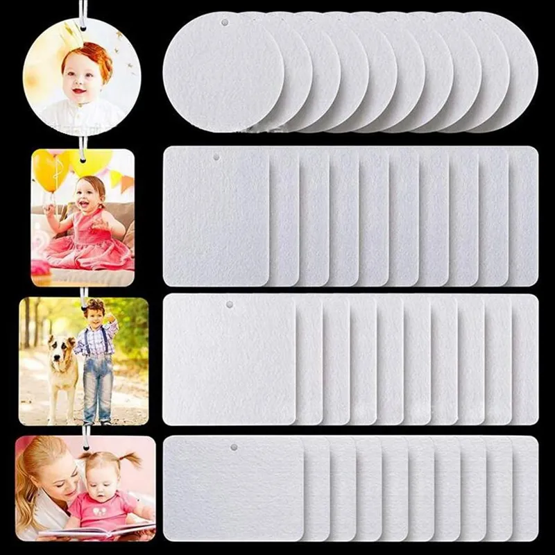 Sublimation Blank Air Freshener 10*7cm Felt Material Sheet White
