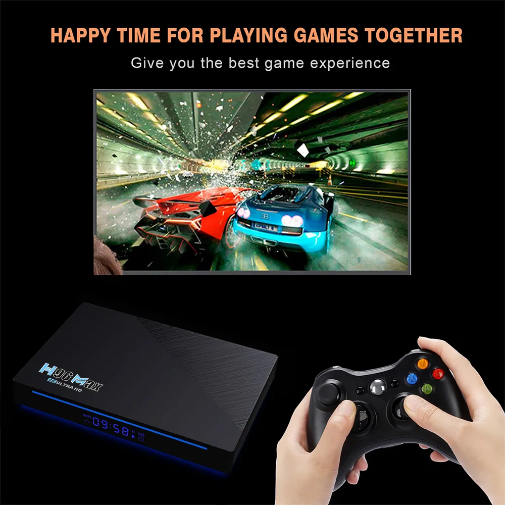 8GB 128GB H96 Max RK3566 Android TV Box RK3566 Quad Core Android 11.0  2.4G/5G WiFi 1000M LAN BT4.0 USB3.0 Support 8K 25fps 4K 60fps H.265 Set Top  TV