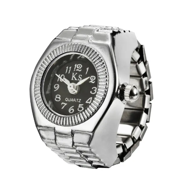 Gorąca sprzedaż Smple Universal Ring Watch Elastic Alloy Band Creative Quartz Womens WristWatches Moder