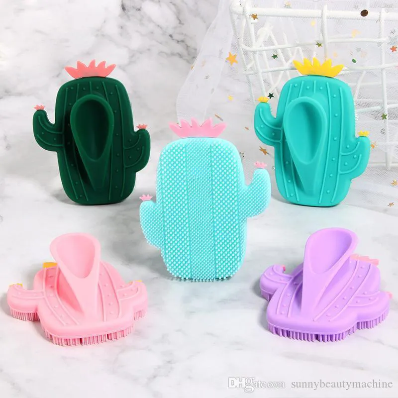 2021 Hoge Kwaliteit Cactus Siliconen Schoonheid Massage Waskussen Gezichts Exfoliating Meckehead Cute Face Brush Tool Soft Deep Cleaning Skin Care