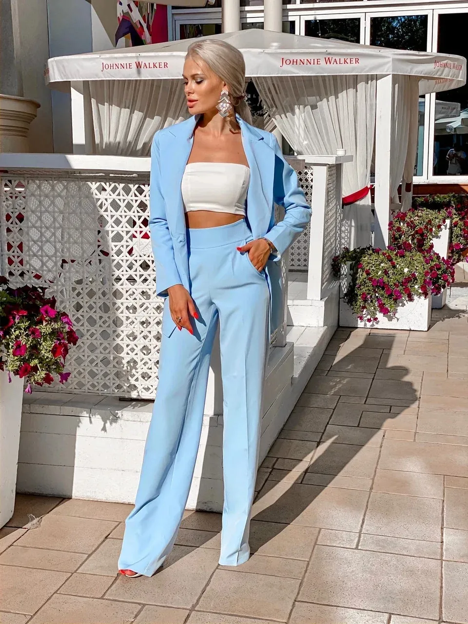 Spring Sky Blue Celebrity Women Evening Suit Mother Of Bride Dress Party  Prom Wear Pants Outfits For Wedding From 66,45 €