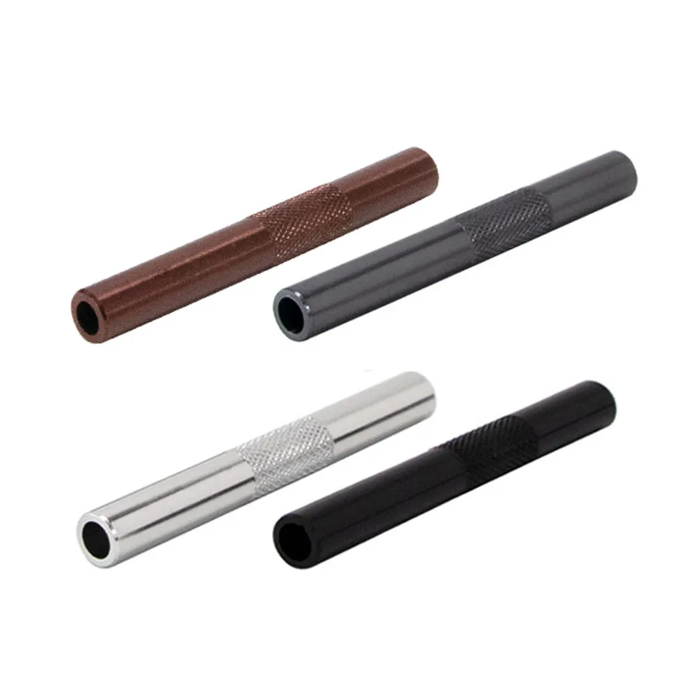 Smoke Sniffer Pipe Aluminum Pen Style Snuff Snorter Dispenser Metal Sunff Snorter Hose TubeAccessories 2022