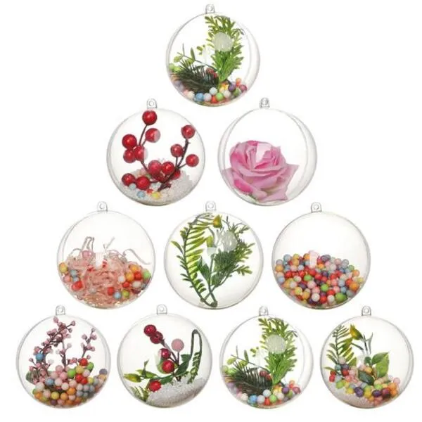 Kerstdecoraties Feestelijke openbare transparante plastic balstabbels 4 cm tot 14 cm boom ornamentfeestje Wedding Clear Balls