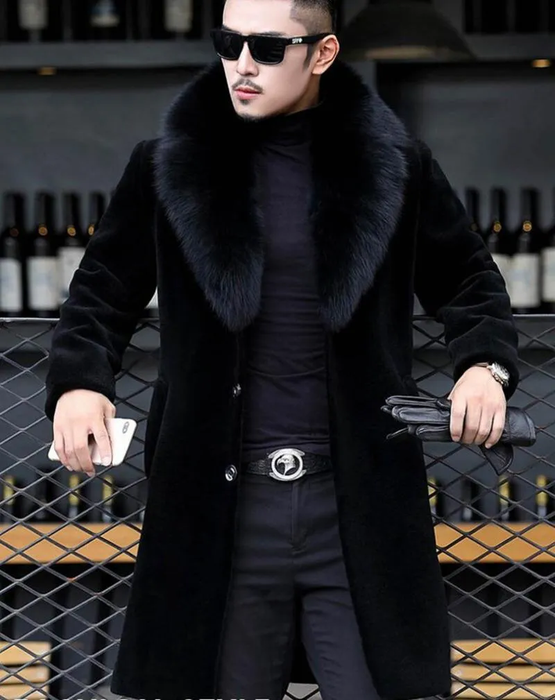 Мужские шерстяные смеси 2021 Зимние мужские дизайнерские куртки Hombres Теплая ветровка Длинная верхняя одежда Пальто Черное утепленное пальто M-6XL