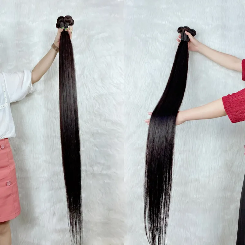 Длинные 30 32 34 36 38 40 дюймов Бразильская волна тела прямые пакеты волос 100% человеческих волос Weves расстегивает наращивания волос REMY