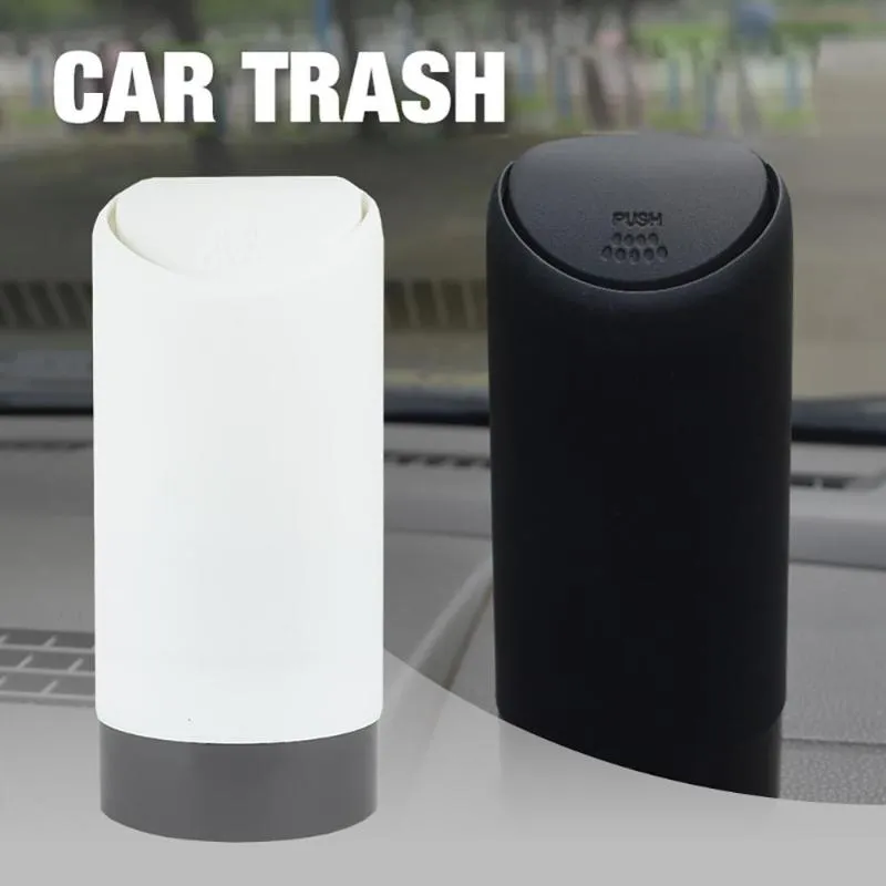 Other Interior Accessories 1PCS Auto Car Garbage Can Trash Silicone Dust Case Holder Rubbish Bin Black White