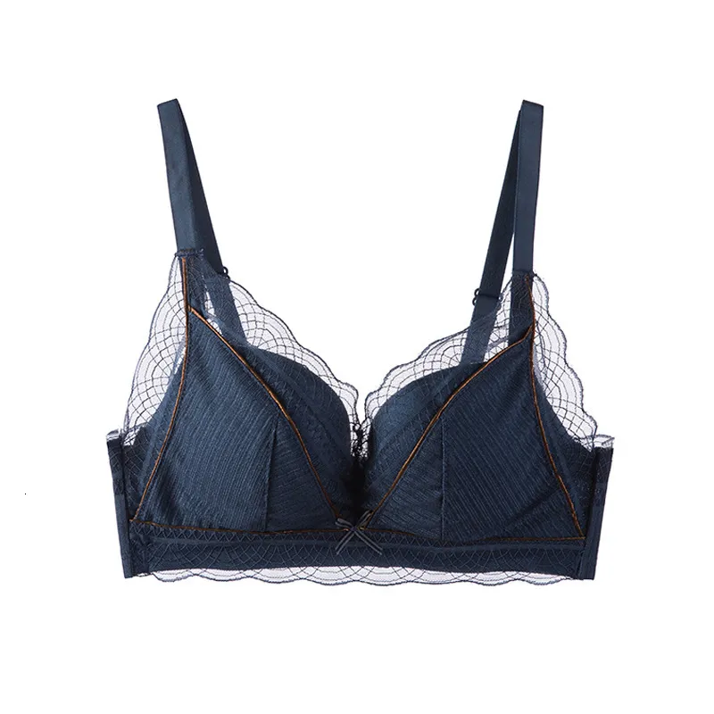 Navy Blue Bralette Open Back Sports Bra Womens Sexy Lace Gathered Bra  Straps Breast Cup Underwear Triangle Lace, Beige, 75B : :  Clothing, Shoes & Accessories