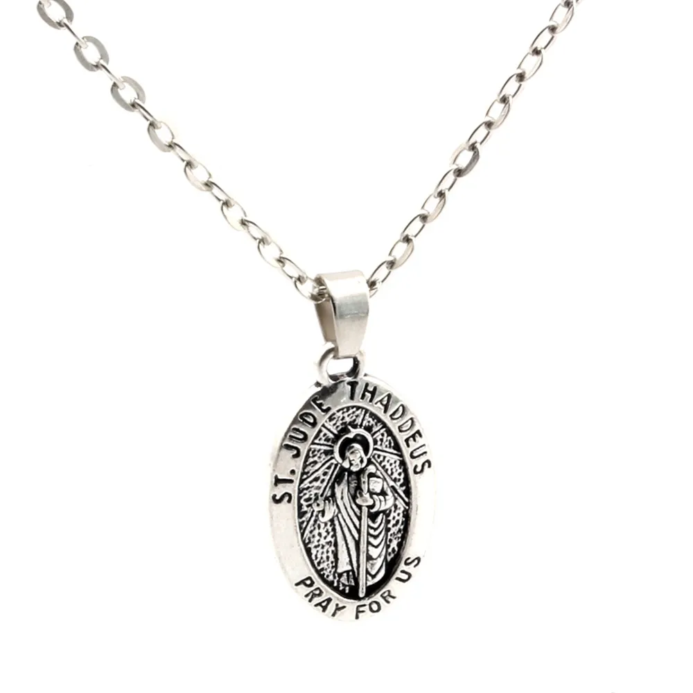 MIC 20 pièces en alliage d'argent vieilli ST. JUDE THADDEUS Religion pendentif à breloques clavicule collier pour hommes femmes bijoux cadeau c13