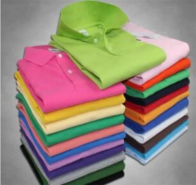 bordados de verão Cavalo Polo Camisas masculinas de algodão camisas polo masculinas de manga curta Camisas casuais masculinas sólidas de pônei Camisa Camisa Tee