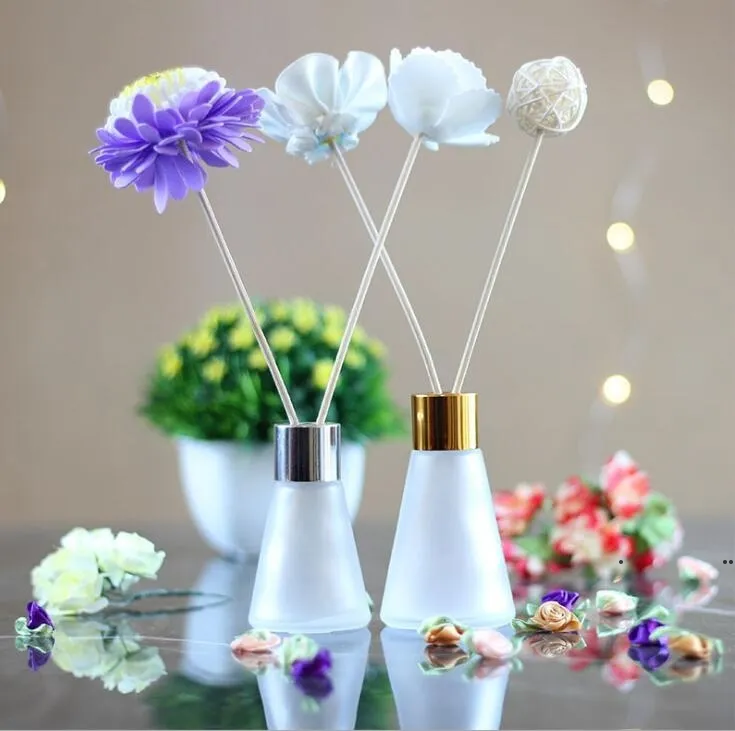 NewConical aromaterapia szklana butelki 30ml 60 ml zapachowe okulary listewowe Pojemnik Rattan Reed Diffuser Car Perfume Butelka EWD7540