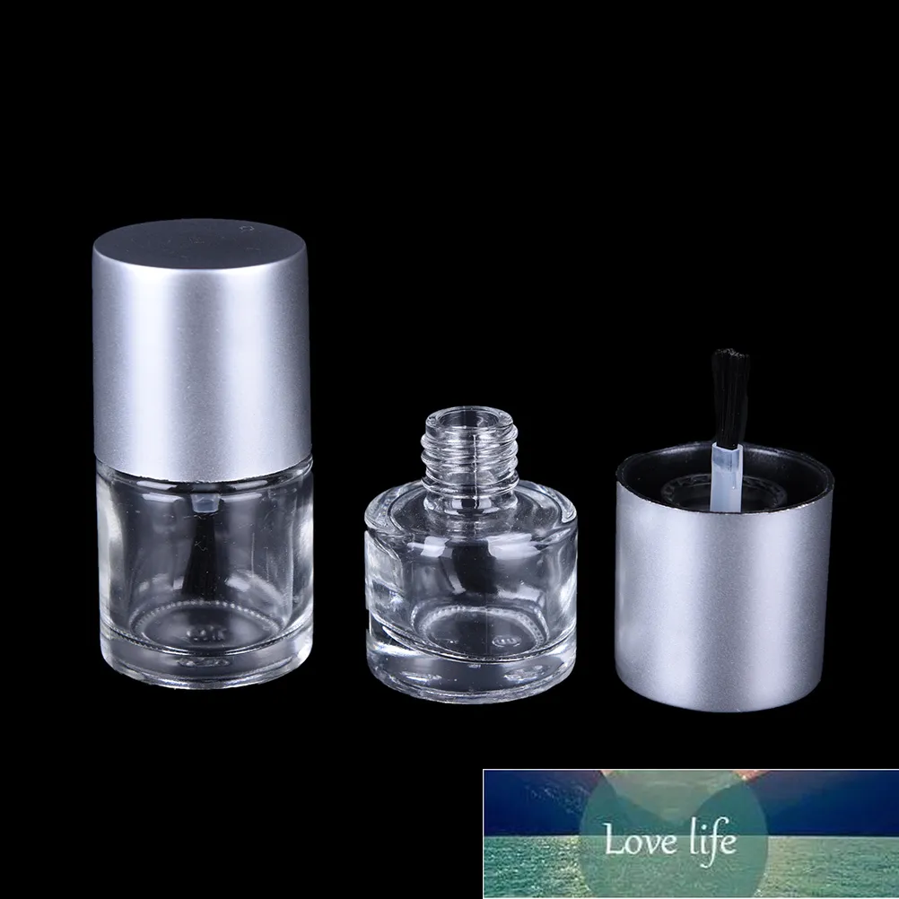 5 ml tom glas nagellackflaska med lockborste kosmetiska kvadratolja transparenta flaskor behållare