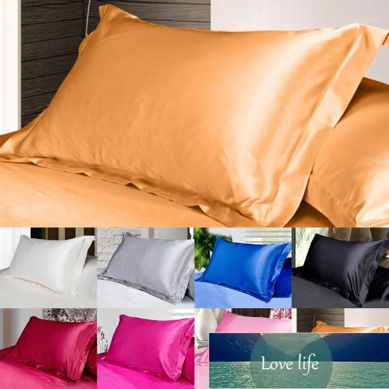 Atacado- Silk Cetim Travesseiro Caso Pillowcase Home Multicolor Ice Silk Simulação de Pure Silk Single Pillowcases Ashion New1 Preço de Fábrica Design especialista