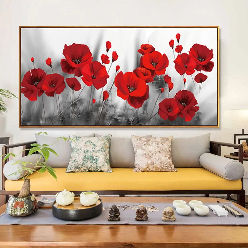 Poppies $6.04 Living Decor Art Flower Canvas Flower For Room Wall From Red Portraitcustom, Watercolour Canvas