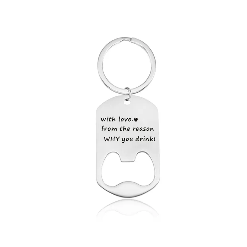 Stainless Steel Keychain Pendant Home Kitchen Corkscrew Beer Bottle Opener Keyring Father`s Day Gift Key Chain