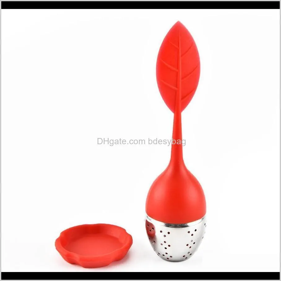 silicone tea infuser reusable stainless steel strainer loose tea steeper tea ball herbal spice filter kitchen tools