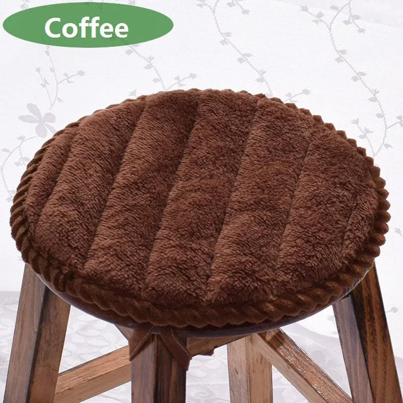 Coussin de chaise rond en flanelle douce Tapis d'assise Tabouret anti-dérapant Taille Décor disponible Fournitures pour la maison Bar 5 Coussin / Oreiller décoratif